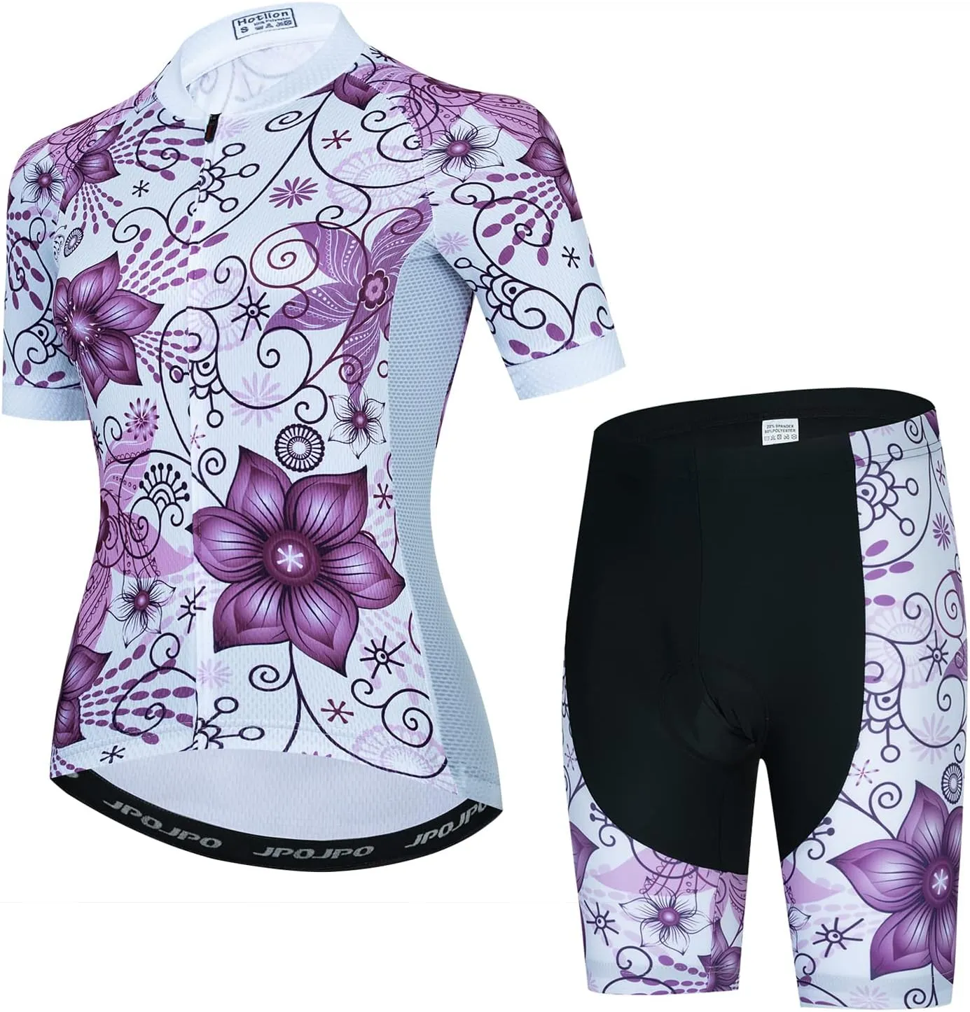 Women's Cycling Jersey Set Short Sleeve with 5D Padded Bike Shorts Breathable Shirt 3-Pockets