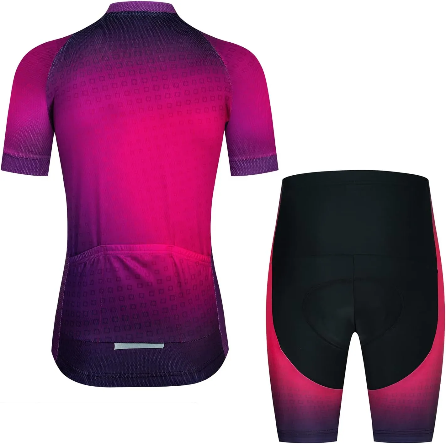 Women's Cycling Jersey Set Short Sleeve with 5D Padded Bike Shorts Breathable Shirt 3-Pockets