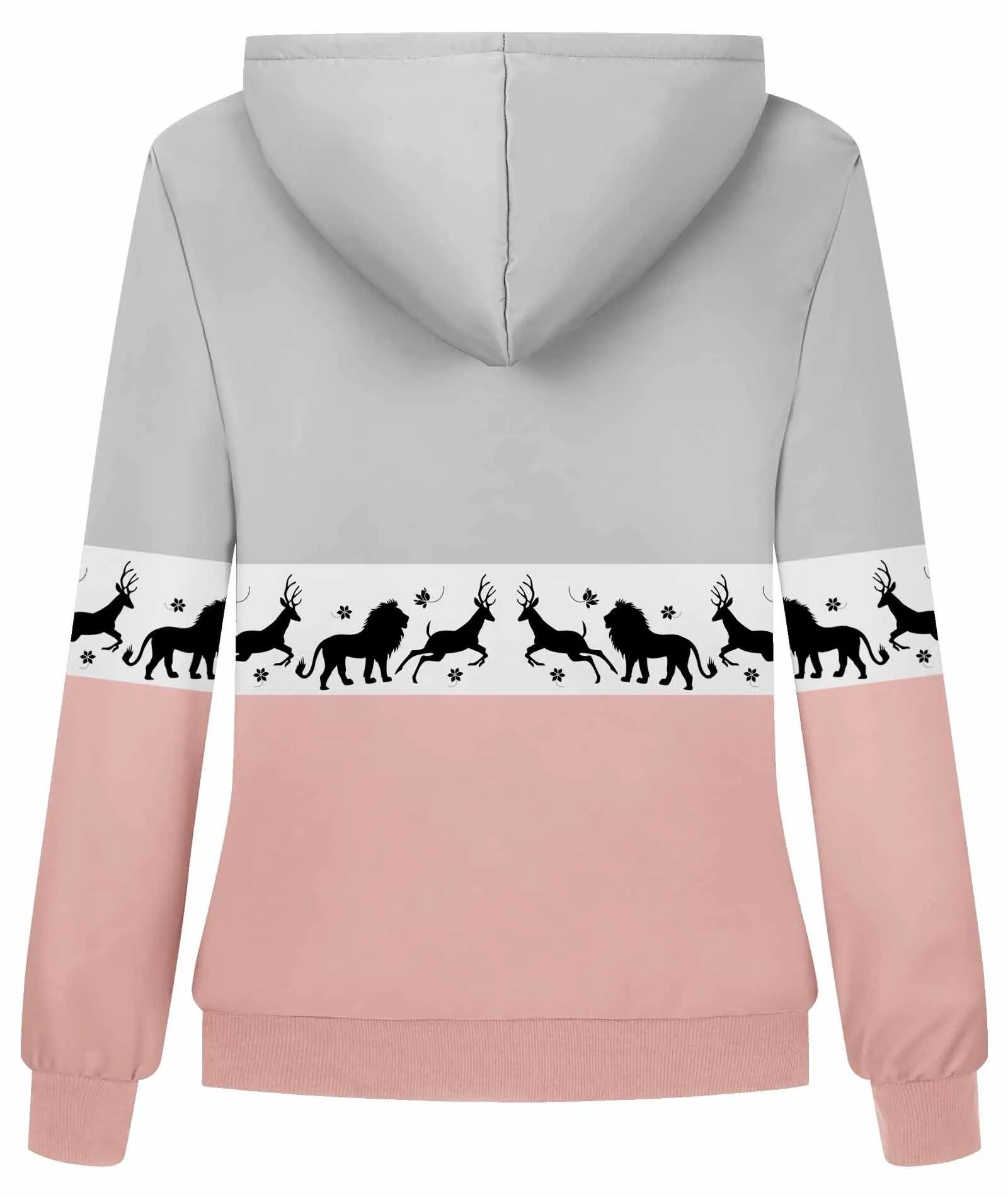 Women's Full Zip Up Fleece Printed Hoodie-ZPK006151