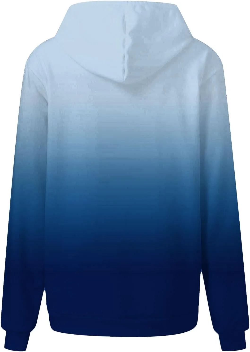 Women's Hoodies Oversized Gradient Long Sleeve Casual Sweatshirts Plus Size Drawstring Large Pocket Pullover Tops