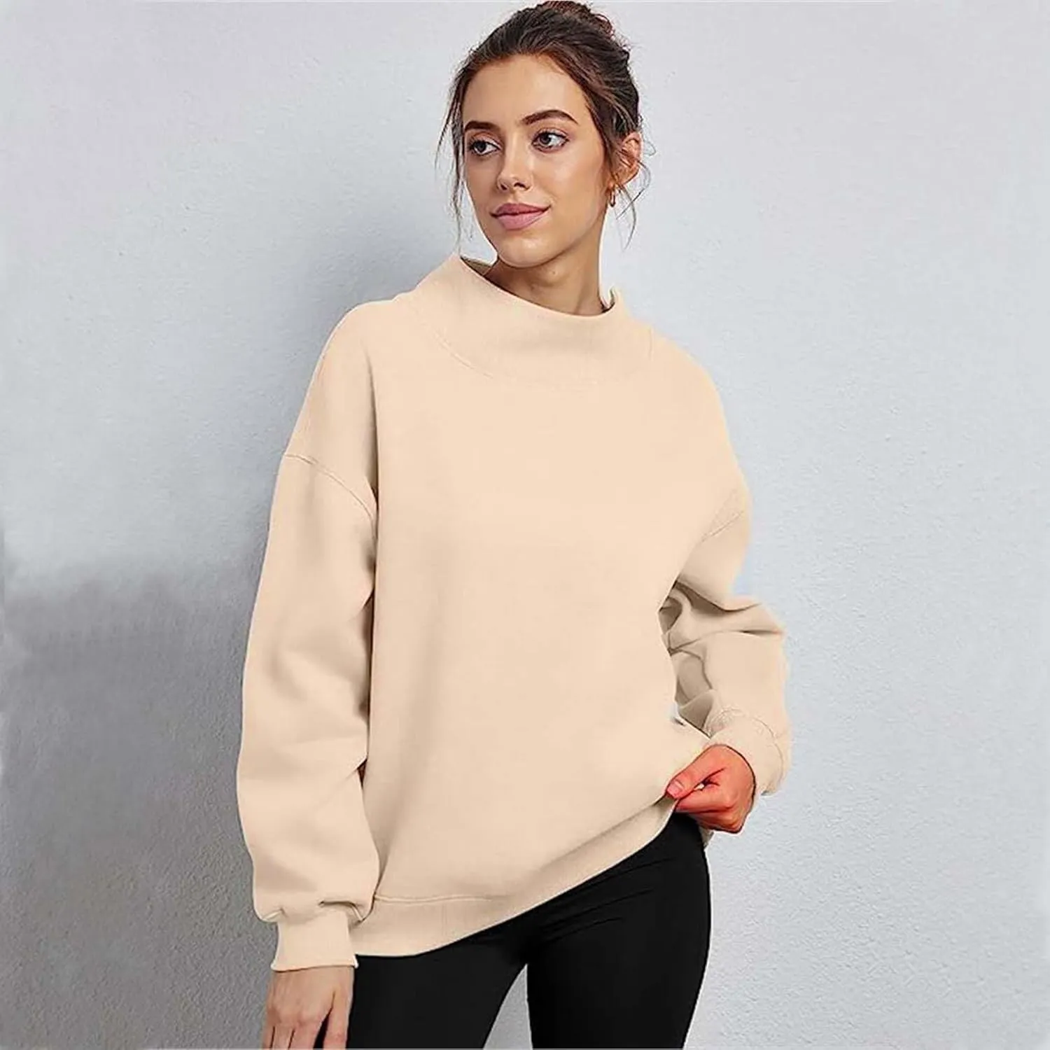 Womens Oversized Sweatshirts Turtleneck Long Sleeve Pullover Hoodies Tops Fall Outfits 2023 Clothes