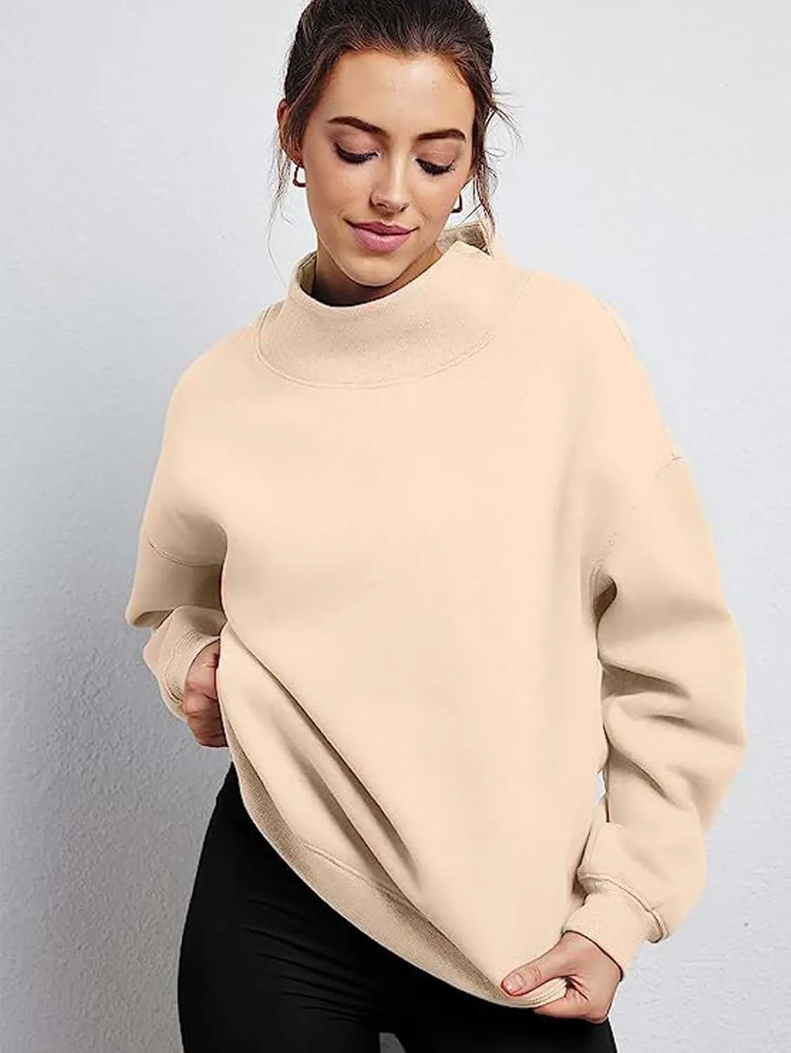 Womens Oversized Sweatshirts Turtleneck Long Sleeve Pullover Hoodies Tops Fall Outfits 2023 Clothes