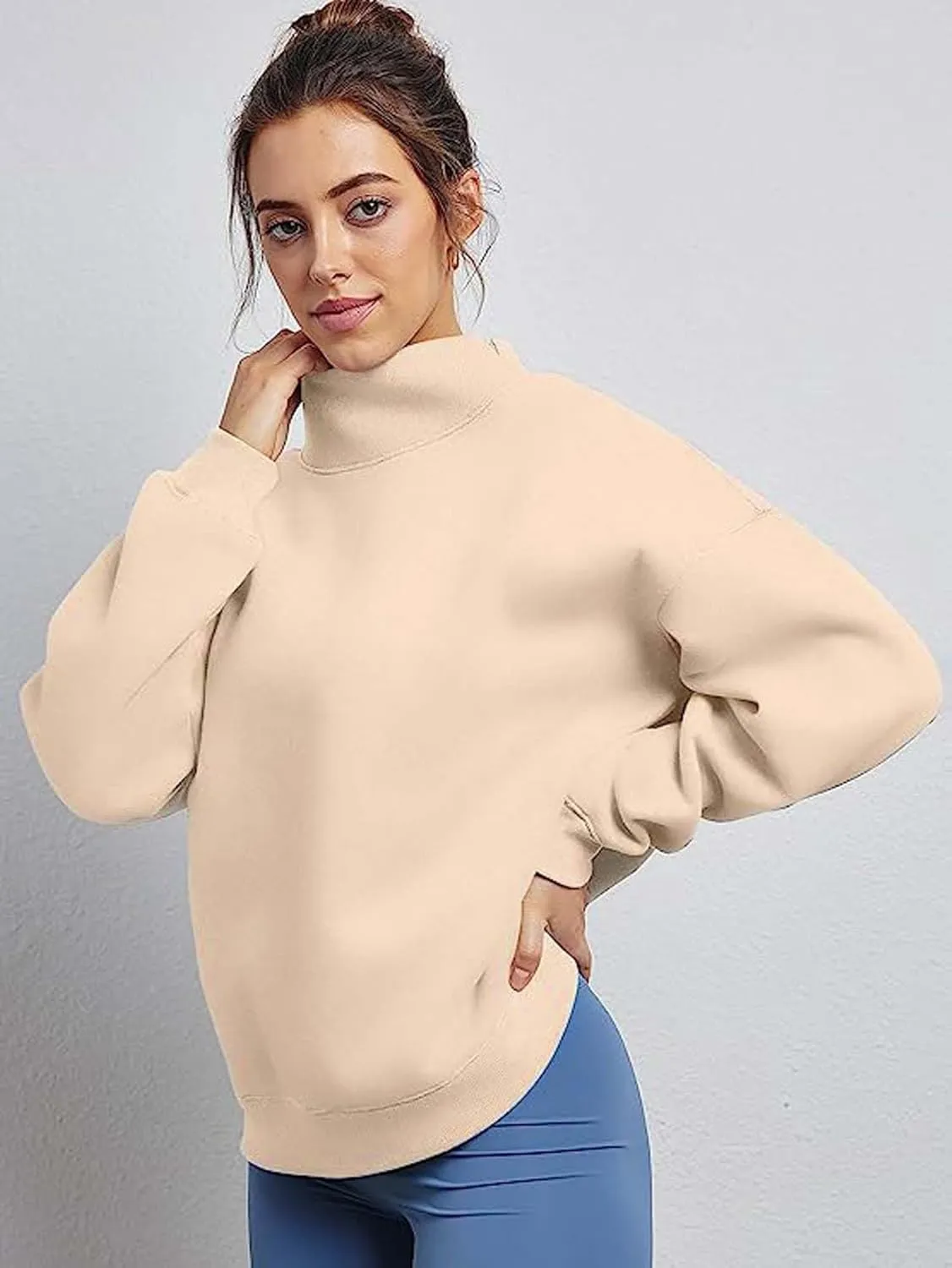 Womens Oversized Sweatshirts Turtleneck Long Sleeve Pullover Hoodies Tops Fall Outfits 2023 Clothes