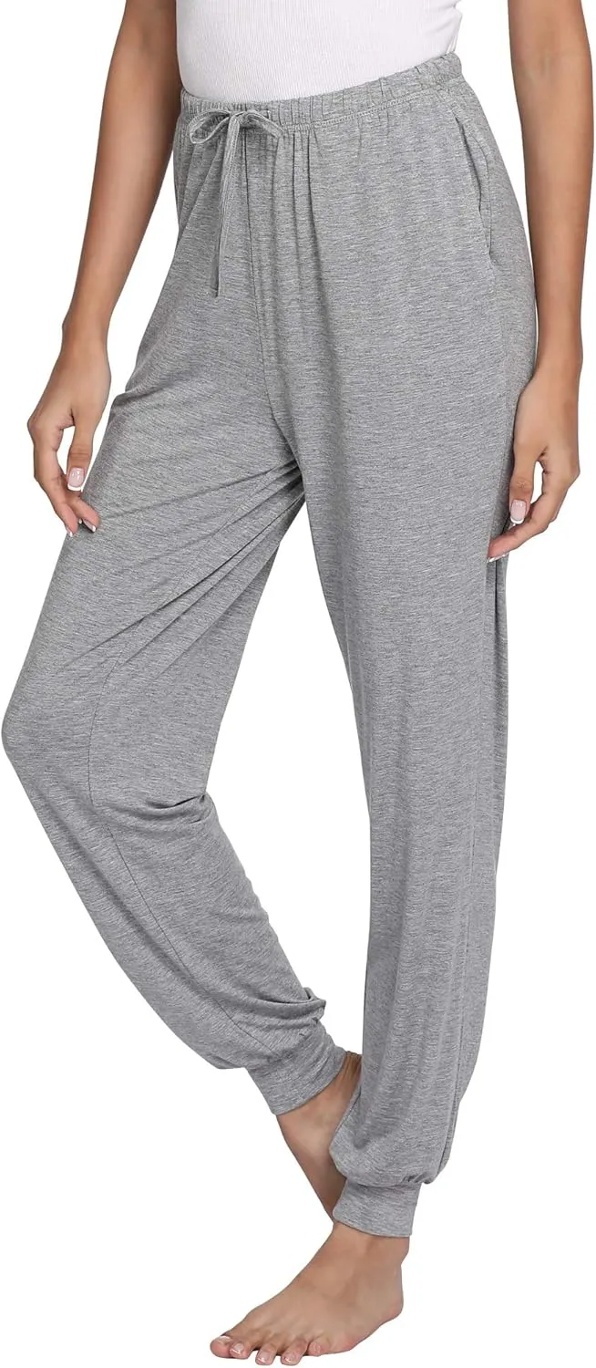 Women's Pajama Pants - Viscose Made from Bamboo, Joggers Pants with Pockets Comfy Lounge Sleep Pants Pj Bottoms
