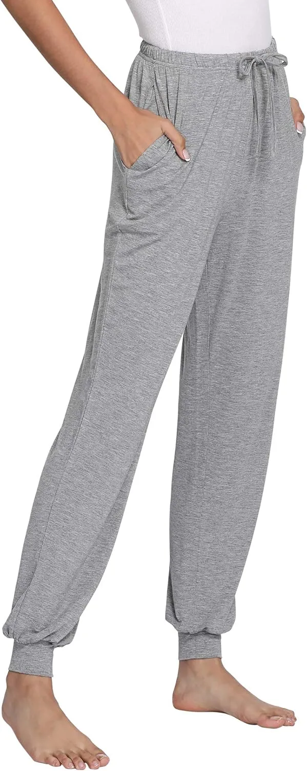Women's Pajama Pants - Viscose Made from Bamboo, Joggers Pants with Pockets Comfy Lounge Sleep Pants Pj Bottoms