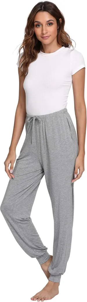 Women's Pajama Pants - Viscose Made from Bamboo, Joggers Pants with Pockets Comfy Lounge Sleep Pants Pj Bottoms