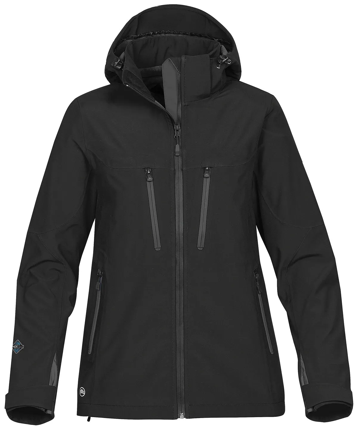 Womens Patrol technical softshell jacket | Black/Carbon