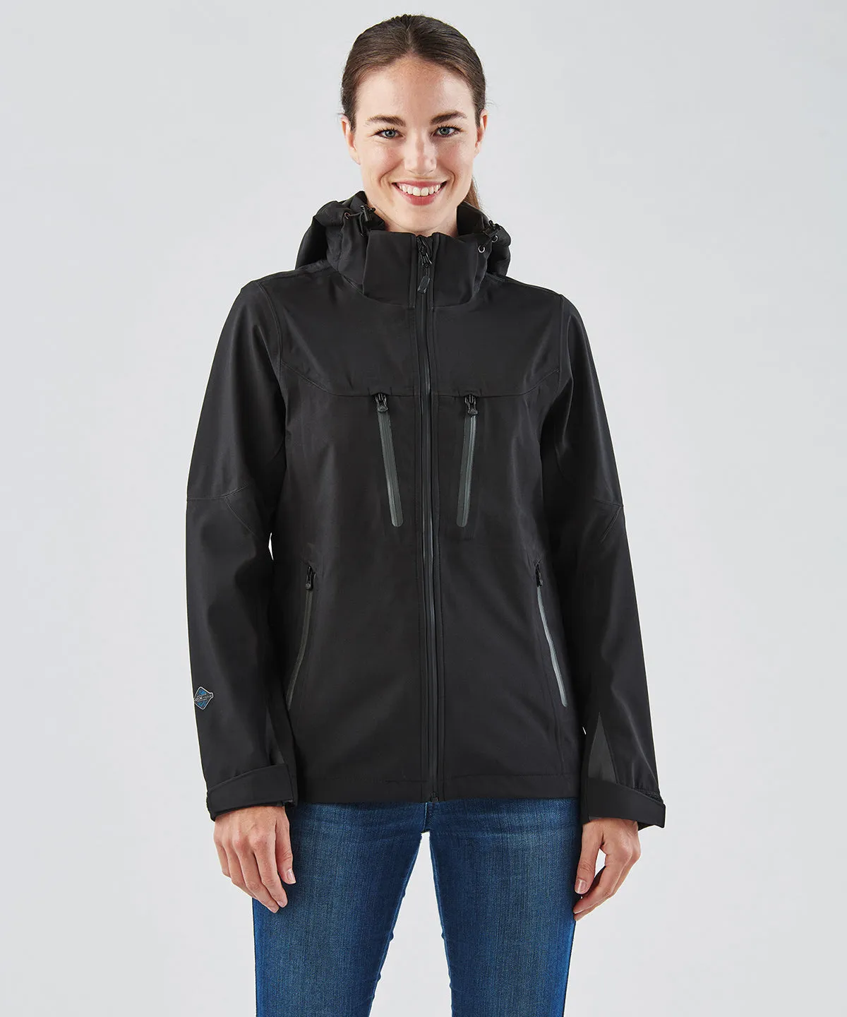 Womens Patrol technical softshell jacket | Black/Carbon