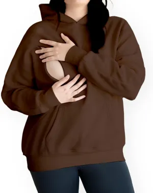 Women's Postpartum Nursing Hoodie, Breastfeeding Sweatshirt with Zippers.