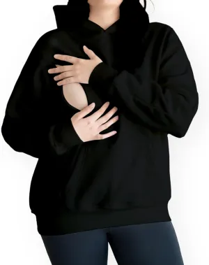 Women's Postpartum Nursing Hoodie, Breastfeeding Sweatshirt with Zippers.