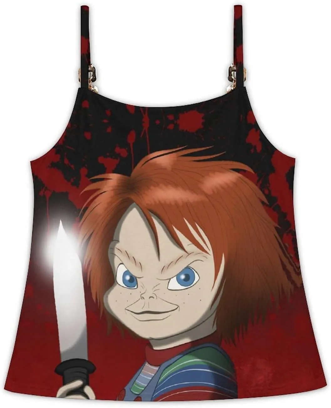 Womens Tank Tops Chucky V-Neck Gym Loose Unique Sleeveless Shirt Summer Beach Tees