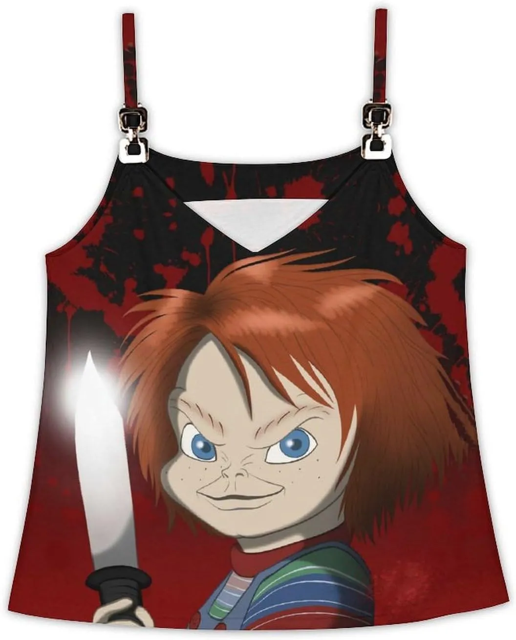 Womens Tank Tops Chucky V-Neck Gym Loose Unique Sleeveless Shirt Summer Beach Tees