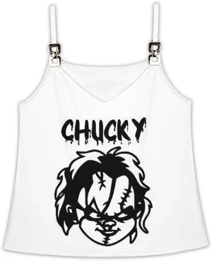 Womens Tank Tops Chucky V-Neck Gym Loose Unique Sleeveless Shirt Summer Beach Tees