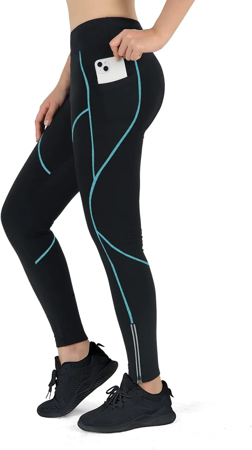 Women's Thermal Fleece Cycling Pants Padded Cold Weather Compression Bike Tights