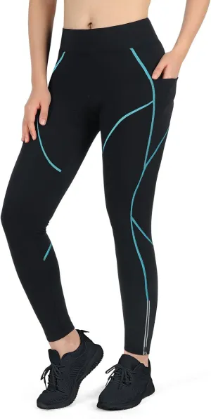Women's Thermal Fleece Cycling Pants Padded Cold Weather Compression Bike Tights