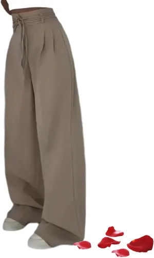 Women's Waist Belt Casual Pants,2025 Summer Straight Leg Dress Pants for Women High Waist Tummy Control Trousers