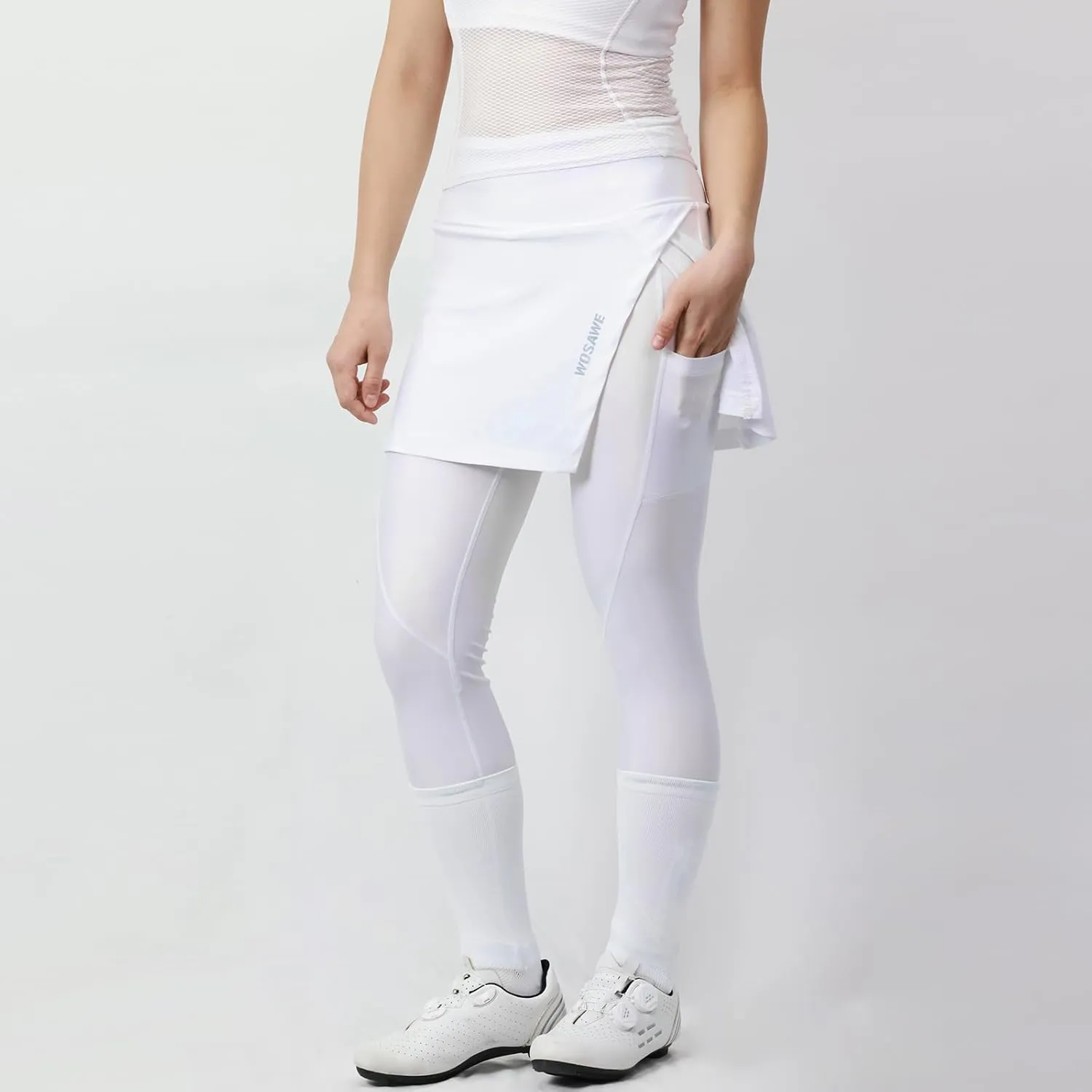WOSAWE Womens Cycling Skirt with 4D Gel Padded High Waist Skorts Breathable MTB Riding Sports Shorts