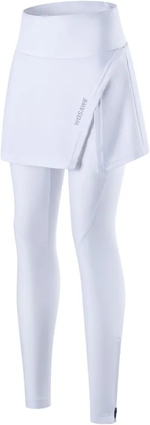 WOSAWE Womens Cycling Skirt with 4D Gel Padded High Waist Skorts Breathable MTB Riding Sports Shorts