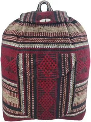 woven backpack, casual daypack, multipurpose backpack, breathable backpack, lightweight backpack, laptop backpack. (rouge brique)