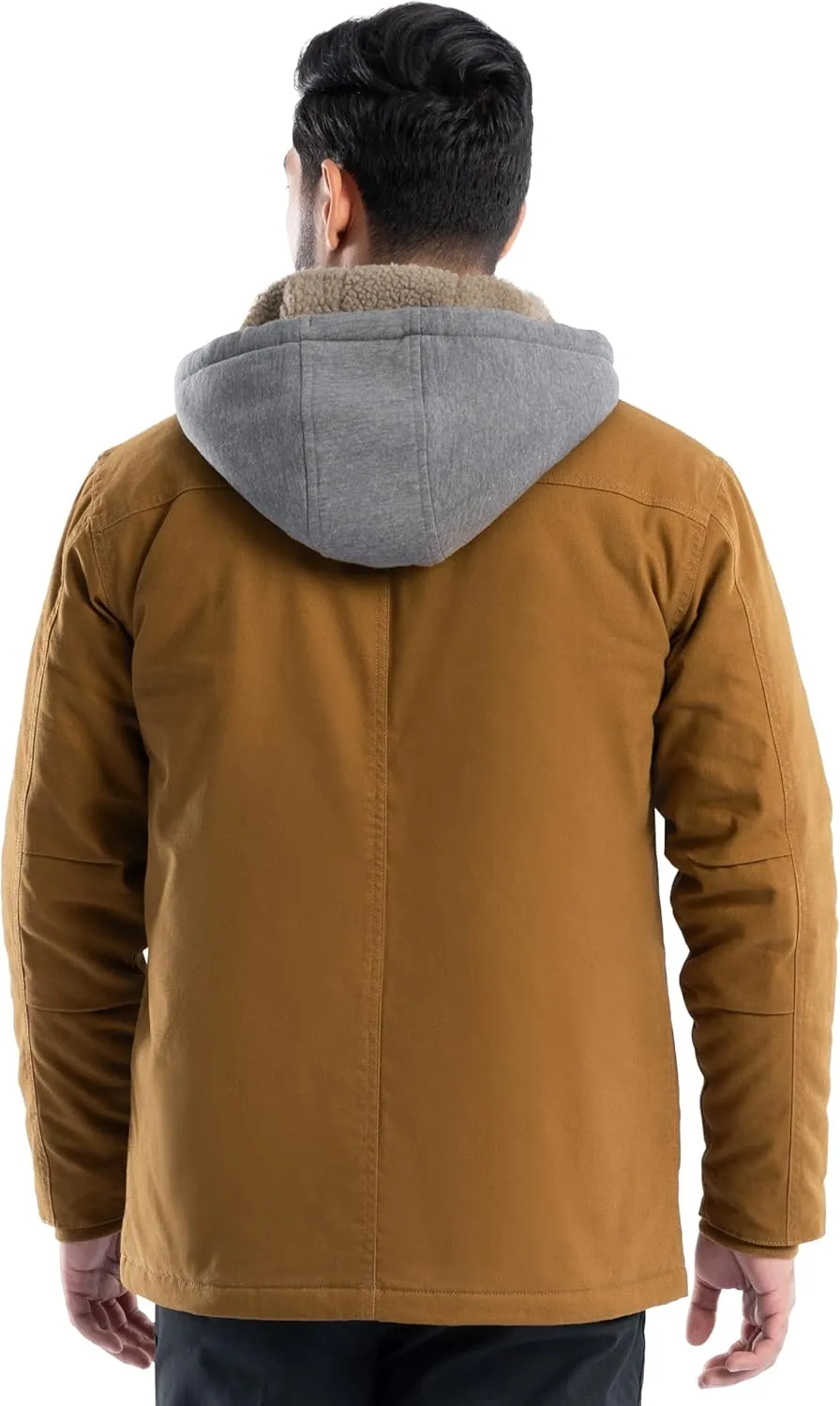 Wrangler Men's Quilted Lined Jacket with Sherpa Hood