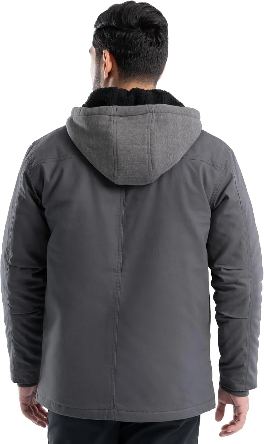 Wrangler Men's Quilted Lined Jacket with Sherpa Hood