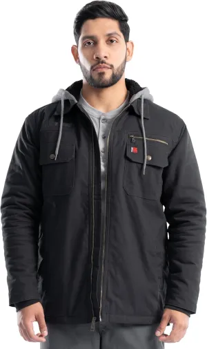Wrangler Men's Quilted Lined Jacket with Sherpa Hood