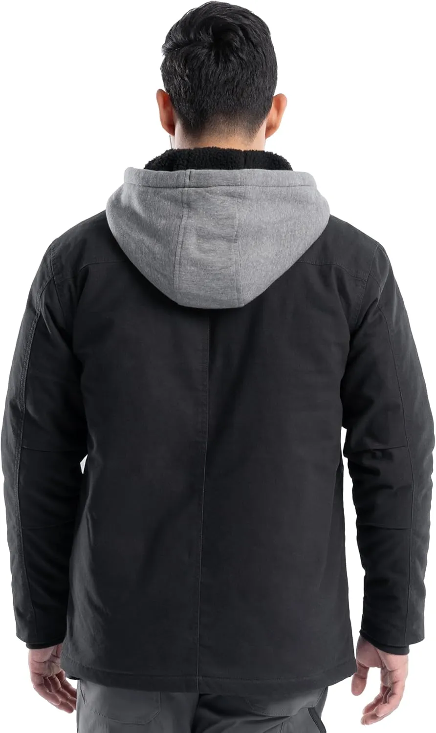 Wrangler Men's Quilted Lined Jacket with Sherpa Hood