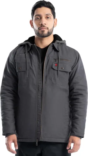 Wrangler Men's Quilted Lined Jacket with Sherpa Hood