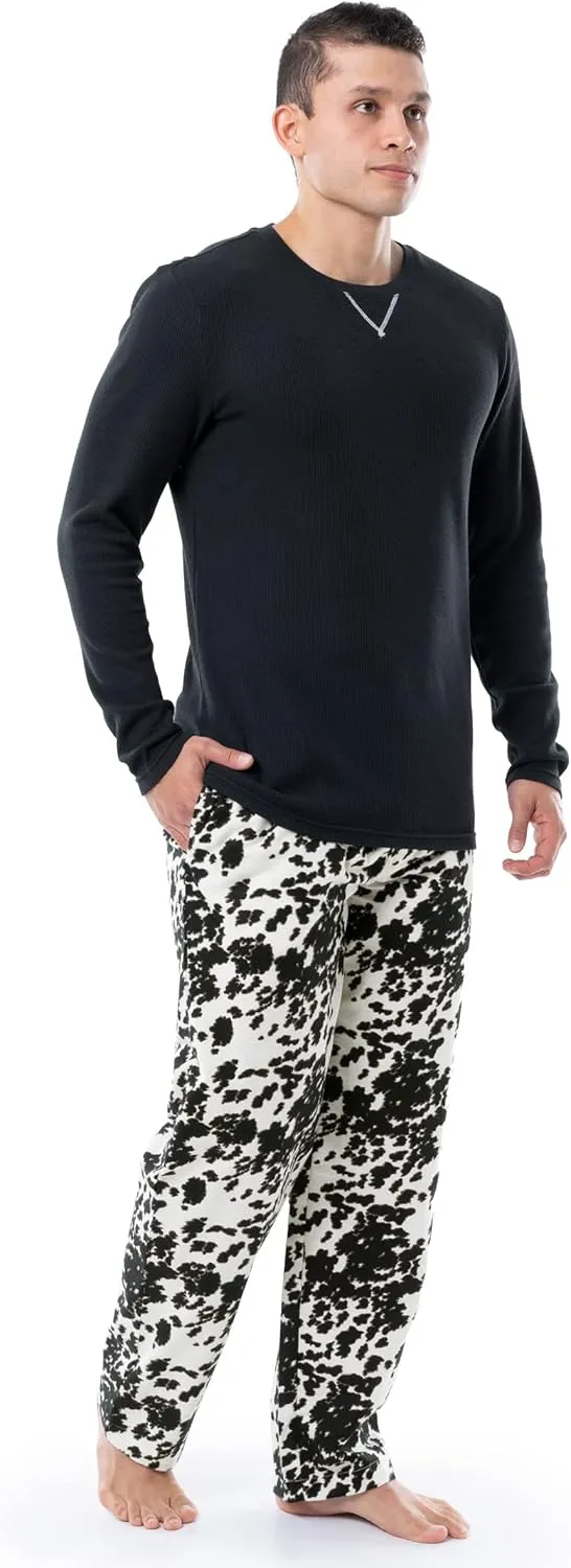 Wrangler Men's Waffle Knit Top and Flannel Pant Pajama Sleep Set