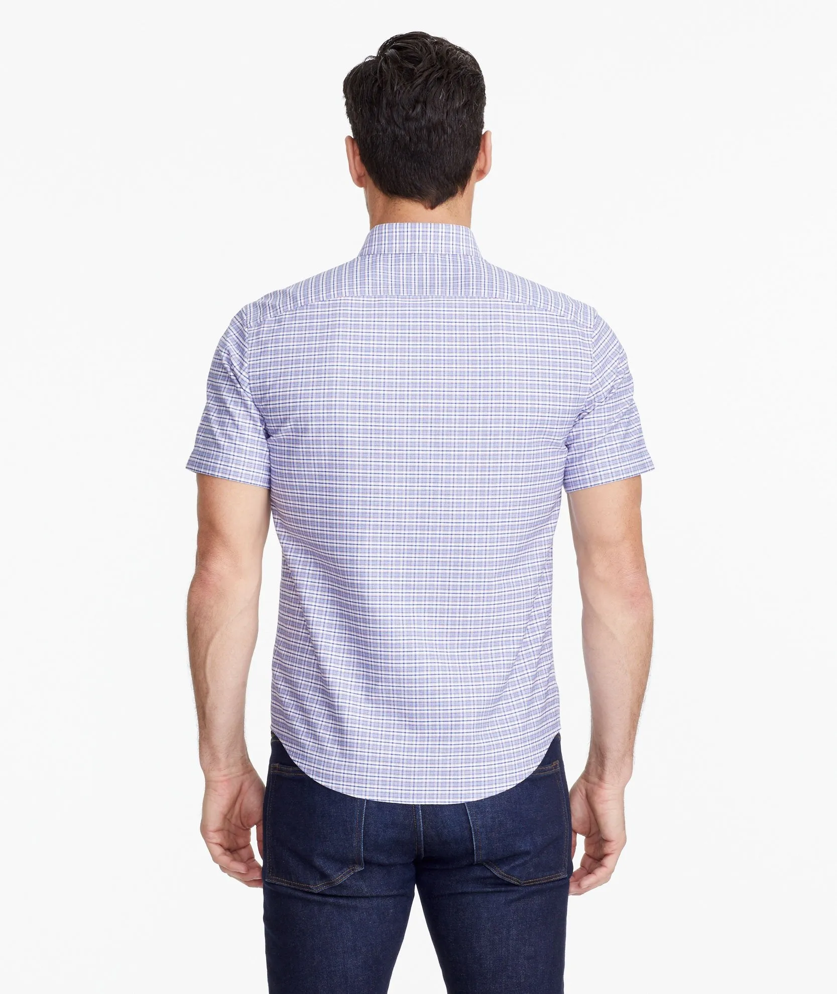 Wrinkle-Free Short-Sleeve Blufled Shirt