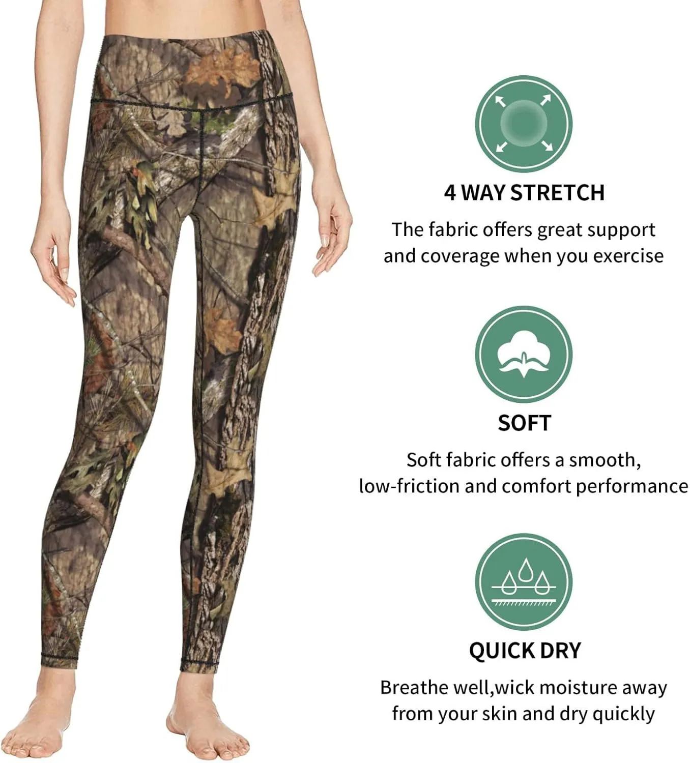 Yaateeh High Waist Yoga Pants Tummy Control Workout Running Leggings Capri for Women