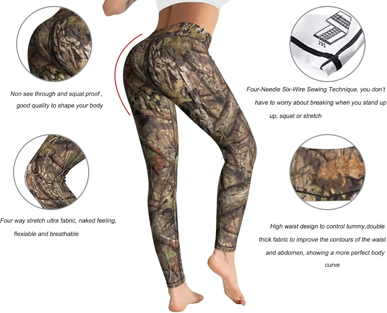 Yaateeh High Waist Yoga Pants Tummy Control Workout Running Leggings Capri for Women
