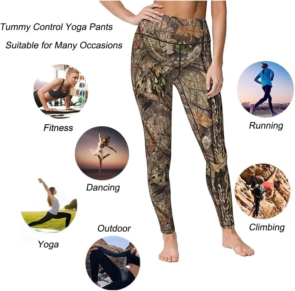 Yaateeh High Waist Yoga Pants Tummy Control Workout Running Leggings Capri for Women