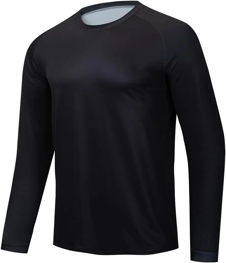 YIBIMOTTO Summer Fishing Shirts Long Sleeve Running Hiking Shirt Quick Dry Sun Protection Tops for Men Lightweight