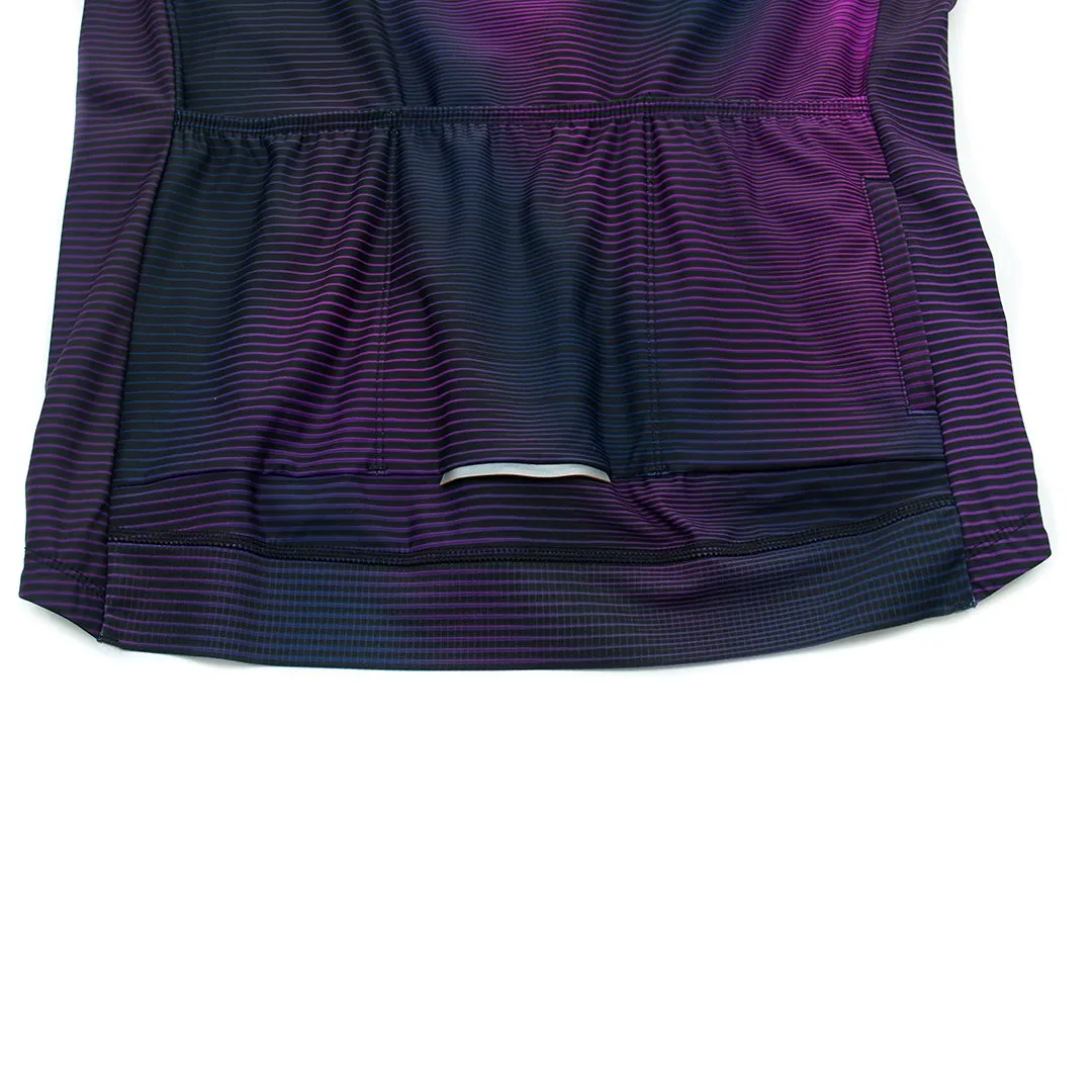 YKYW Men's PRO Team Aero Cycling Jersey Winter 10-20℃ Thermal Fleece Top Quality Gradient Purple