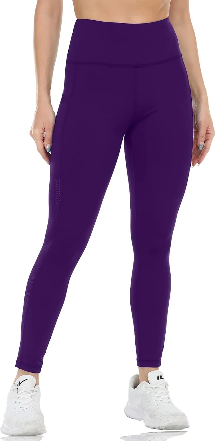 Yoga Pants for Women with Pockets High Waist Yoga Leggings Tummy Control Gym Workout Running Sports with Mesh