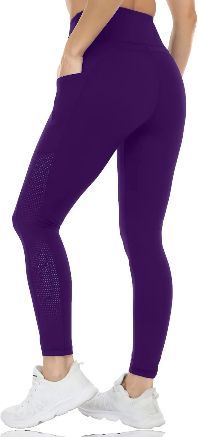 Yoga Pants for Women with Pockets High Waist Yoga Leggings Tummy Control Gym Workout Running Sports with Mesh