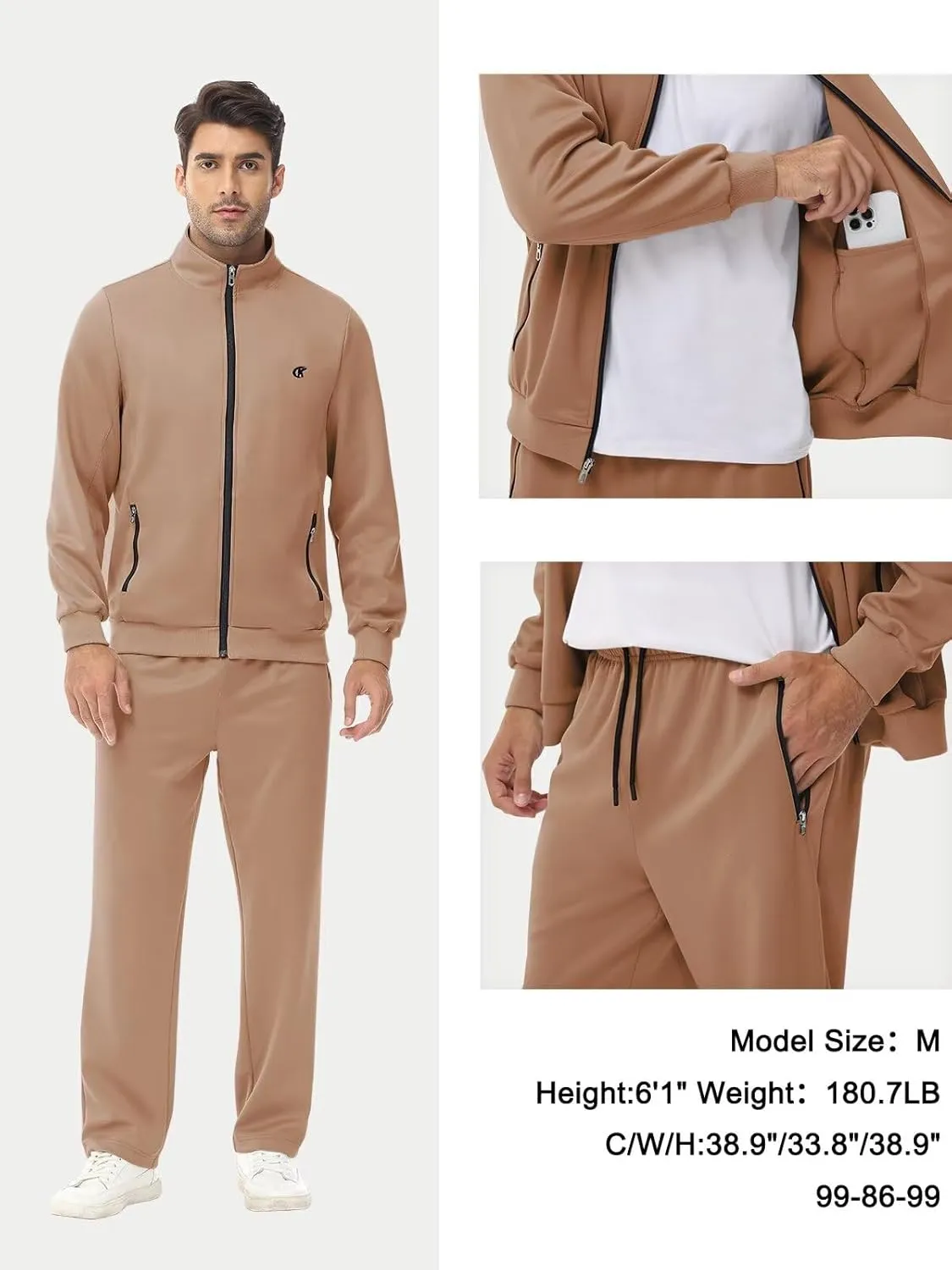 yuyangdpb Men's Tracksuits 2 Piece Outfits Full Zip Sports Sweatsuit Jogging Suits