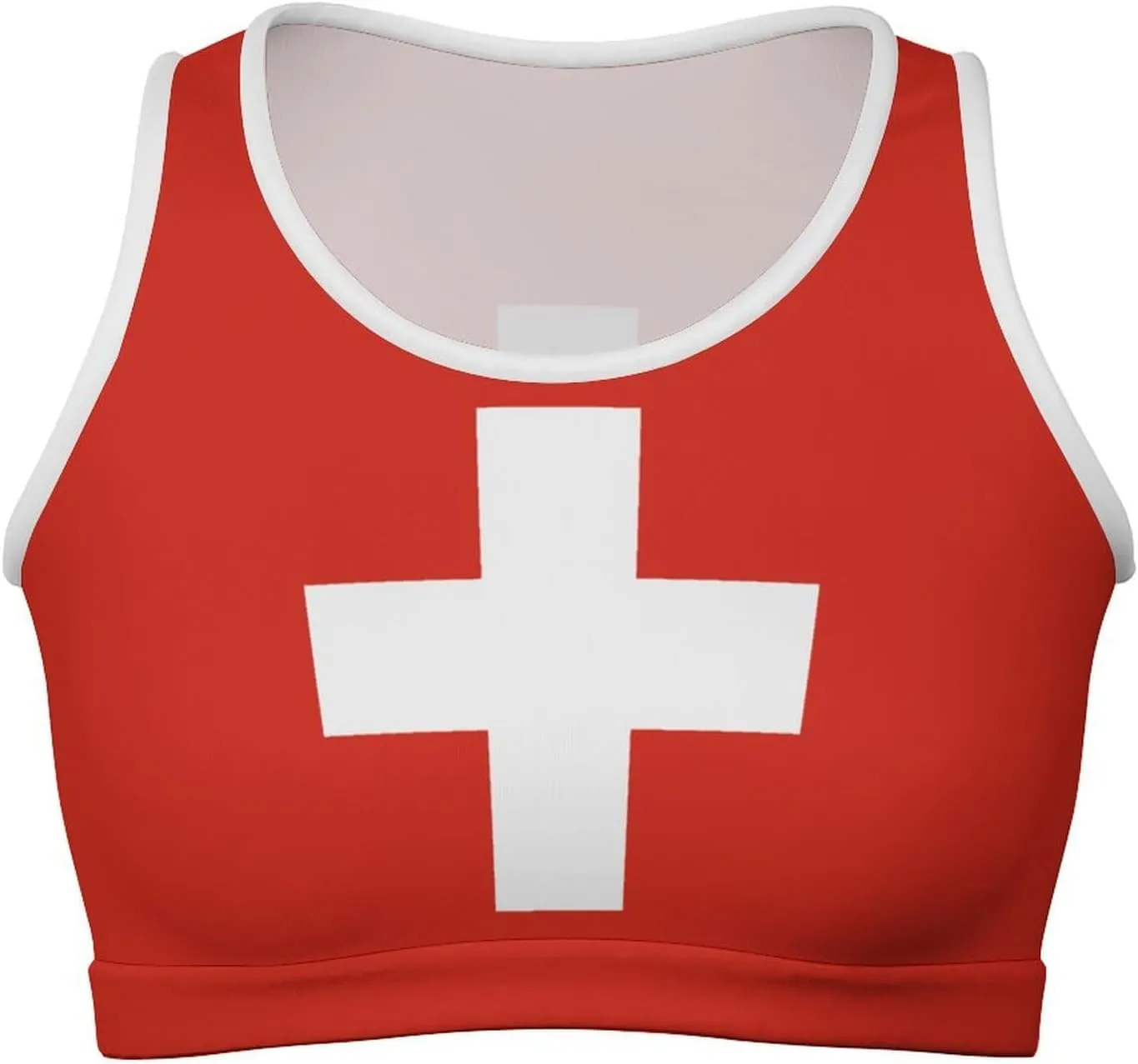 Zakqeik Women's Cute Sleeveless Tank Tops Switzerland Flag Scoop Neck Basic Cami Shirts