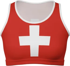 Zakqeik Women's Cute Sleeveless Tank Tops Switzerland Flag Scoop Neck Basic Cami Shirts